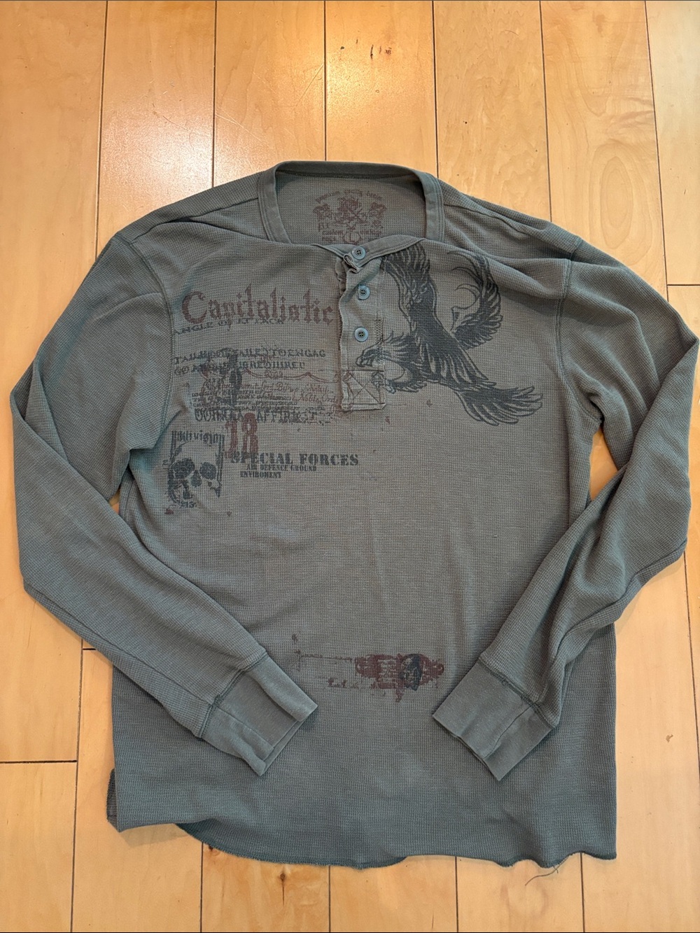 Grunge 2005  Thermal skull Captialistic 18 Special Forces Men’s Shirt L